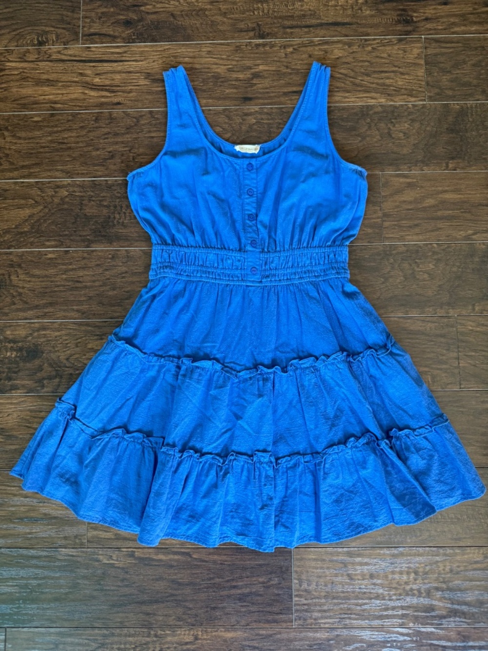 Altar’d State Blue Tiered Dress Smocked Waist Cotton Size L